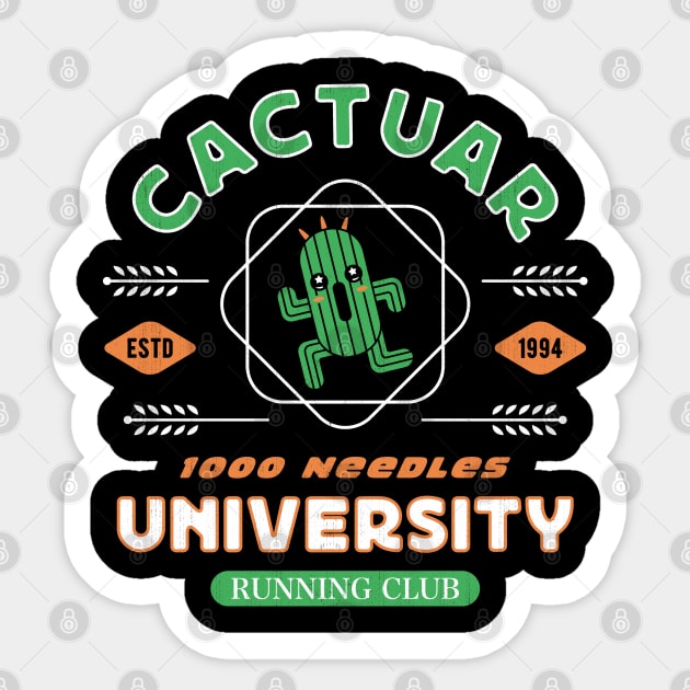 Cactuar Running Club University Sticker by Lagelantee